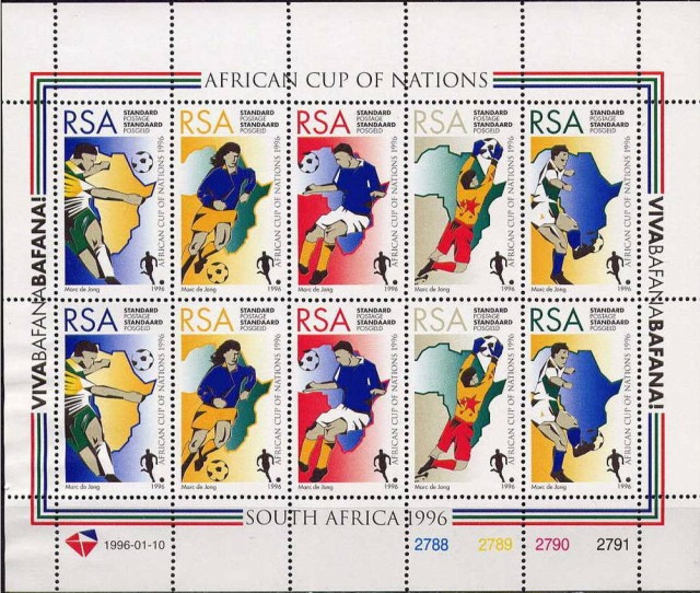 Bloc de timbres - Coupe d'Afrique des nations de football 1996.