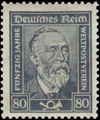 Heinrich von Stephan - Timbre émis en 1924 pour les 50 ans de l'UPU.