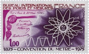 Timbre - Convention du mètre 1875-1975.