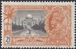 Timbre - Taj Mahal Agra - Silver Jubilee Commemoration 6 Mai 1935.