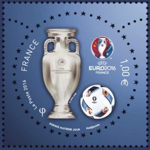 Timbre - Le timbre officiel de l'Euro 2016 de football en France.
