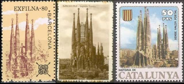 Vignettes sans valeur postale de La Sagrada Família, Temple Expiatori de la Sagrada Família.