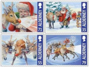 Timbres - Rodolphe le renne au nez rouge du père Noël.