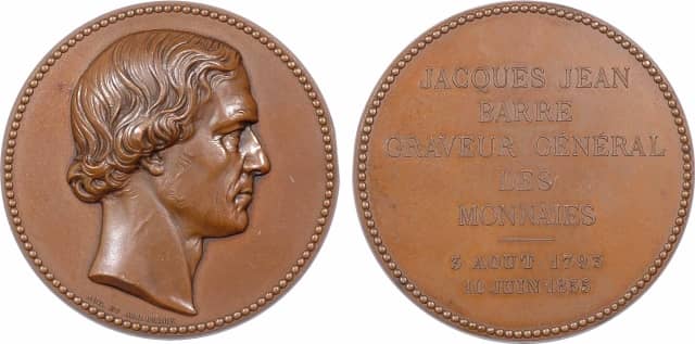 Médaille Jacques Jean Barre Graveur général des monnaies (3 août 1793 / 10 juin 1855).