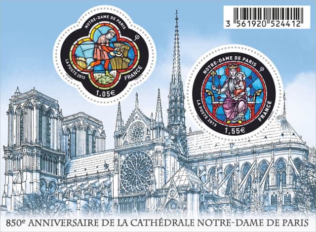 timbres 850e anniversaire de la cathédrale Notre-Dame de Paris