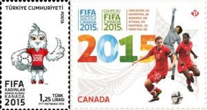Timbre - La Coupe du Monde de Football Féminine 2015 au Canada.