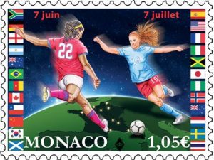 Timbre - 7 Juin-7 Juillet 2019, la Coupe du Monde de Football féminine en France.
