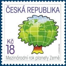 Timbre année de la terre tchecoslovaquie.