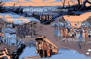 Bloce de timbre - 11 novembre 1918 - L'armistice met fin à la Grande Guerre.