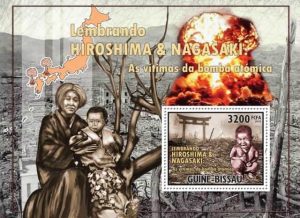 Bloc de timbre - Souvenons-nous d'Hiroshima et Nagasaki.