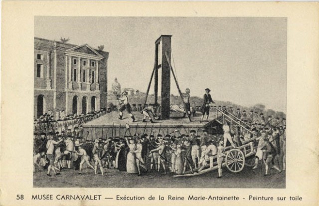 Carte postale - Exécution de la Reine Marie-Antoinette.