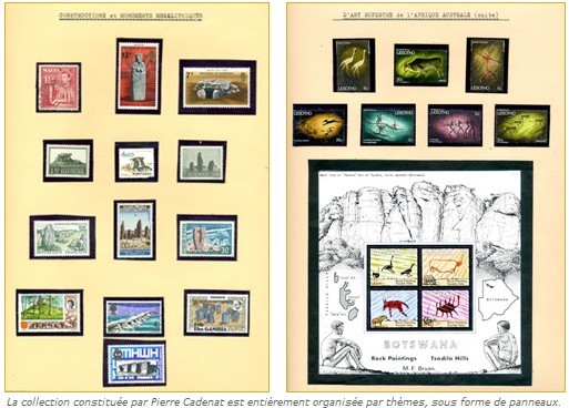 Collection de timbres d’un préhistorien Pierre Cadenat.