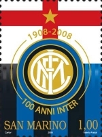 Timbre centenaire de l'Inter Milan.