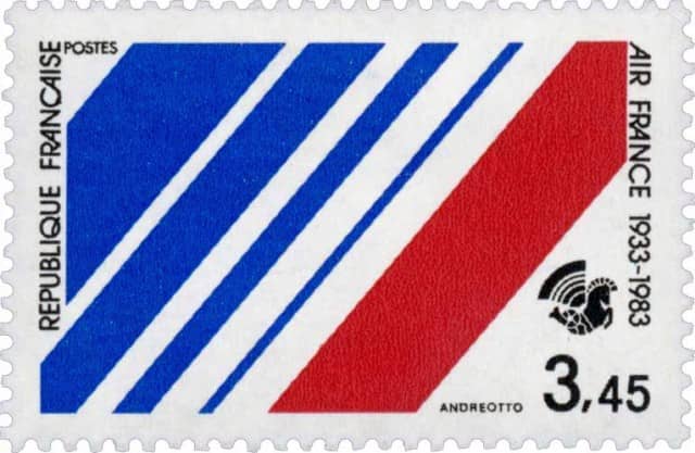 Timbre - 50e anniversaire de la création de la compagnie Air-France 1933-1983.