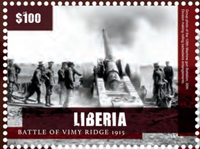 Timbre - La bataille de Vimy 1915.