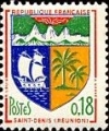 Blason de St Denis de la Réunion sur timbre.
