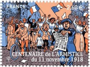 Timbre -Centenaire de l'armistice du 11 novembre 1918.