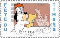 Droopy le timbre de la fête du timbre 2008.