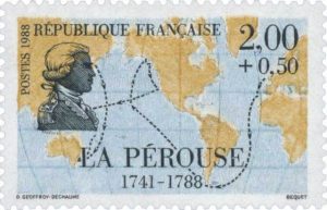 Timbre - Carte de l'Expedition La Pérouse.