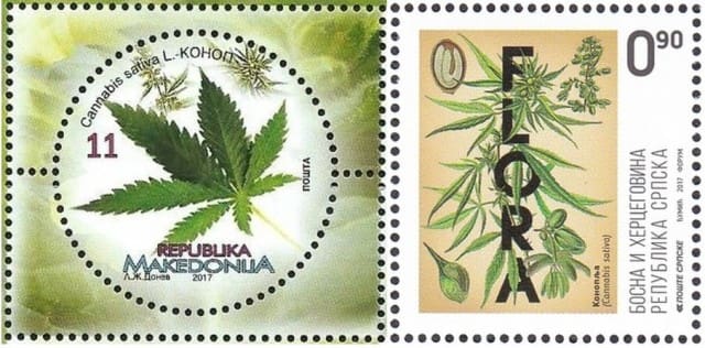 Timbres - Le Cannabis Cannabis Sativa ou Chanvre Indien.