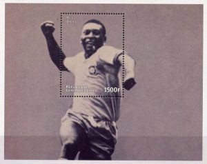 Timbre - Le footballeur Pelé laisse éclater sa joie après son 1000ème but.