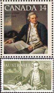 Timbres- James Cook est un navigateur, explorateur et cartographe britannique.