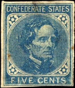 Timbre - Le président des confédérés: Jefferson Davis.
