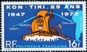 Timbre - L'expédition du Kon-tiki en 1947.