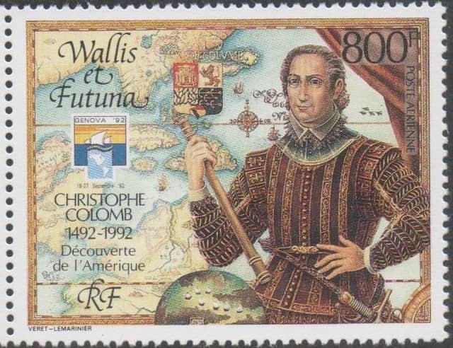 Timbre - 12 octobre 1492 - Christophe Colomb atteint le Nouveau Monde.