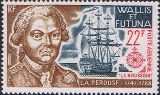 Timbre - La Pérouse et son navire La Boussole.