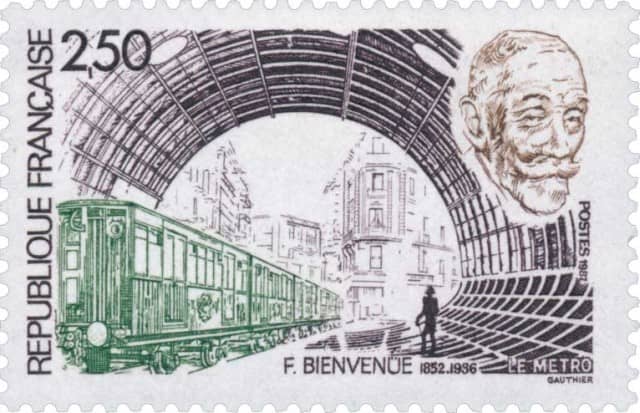 Timbre - Fulgence Bienvenue (1852-1936) créateur du métro parisien..