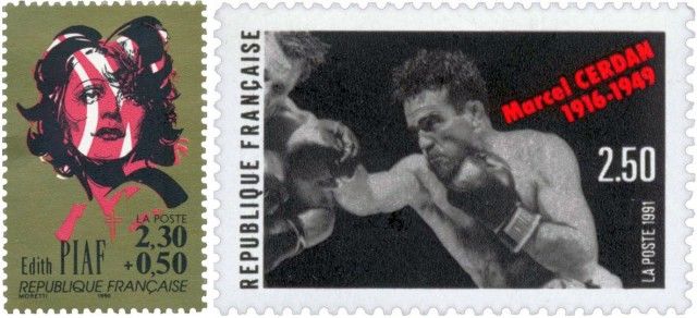 Timbre - Le boxeur Marcel Cerdan a été le grand amour d'Edith Piaf.