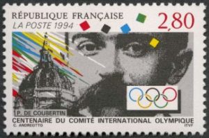 Timbre - Centenaire du Comité International Olympique.