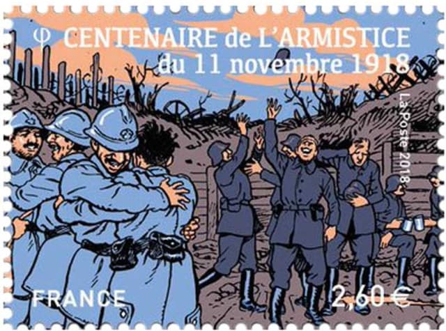 Timbre -  Signature de l’armistice 11 novembre 1918.