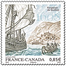 Timbre Français pour les 400 ans de Québec.