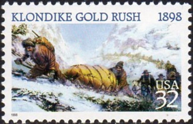Timbre - La ruée vers l'or du Klondike en Alaska.