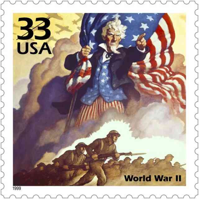 Timbre - World War II - 1941 l'entrée en guerre des Etats-Unis.