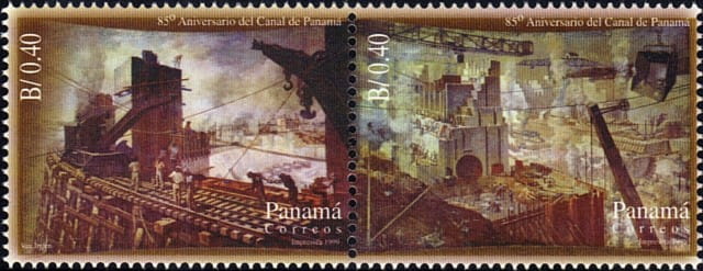 Timbre - La construction du Canal de Panama..