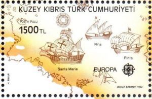 Timbre - Les 3 bateaux de Christophe Colomb.