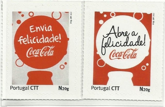 Timbres - Coca-Cola - Envie de Bonheur et Envoyer du bonheur.