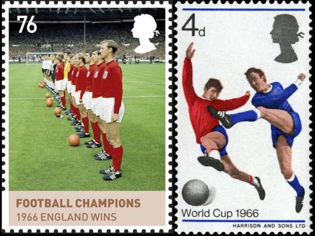 Timbre - l'équipe d'Anglettre remporte la Coupe du monde de football 1966.