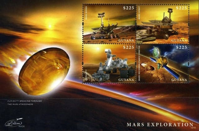 Bloc de timbre - L'exploration de la planète Mars.
