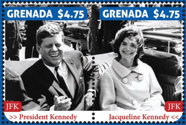 Timbres- Le Président Kennedy et son épouse Jackie Kennedy.