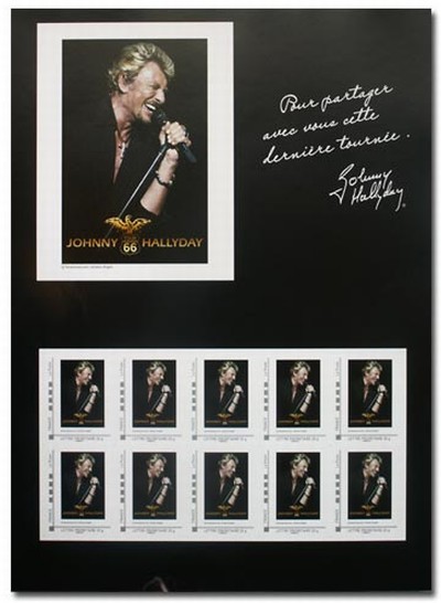 Bloc de timbres Johnny Hallyday Tour 66.