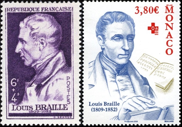 Timbres - Louis Braille 1809-1852.
