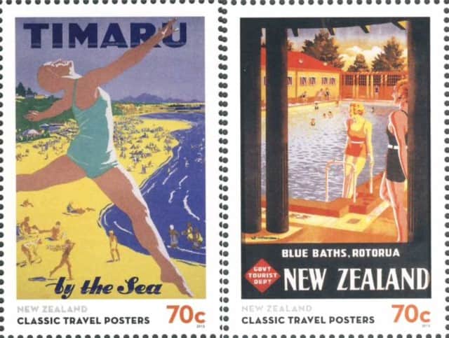 Timbres - Maillots de bain des années 30 sur publicité australienne.