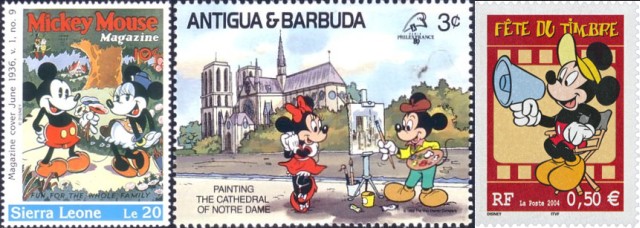 timbres - Mickey et Minnie deux souris inséparables.