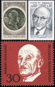 Timbres - Robert Schuman père fondateur de l'Europe.