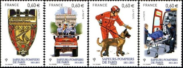 Timbres - La devise de la brigade de sapeurs-pompiers de Paris: Sauver ou Périr.