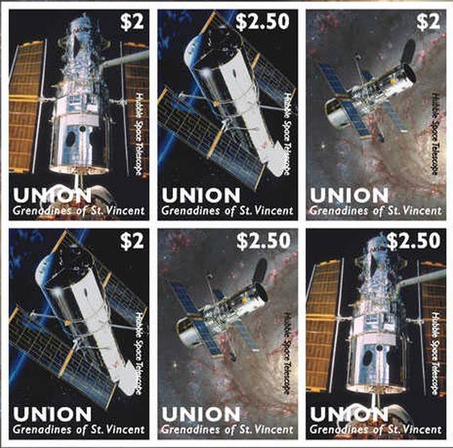 Timbres - differentes vues du télescope spatial Hubble.
